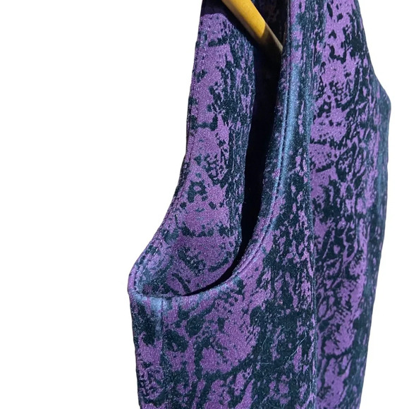 Calvin Klein Flocked Scuba Python Print Sheath Dress Aubergine/Black Size 6 - Picture 10 of 12